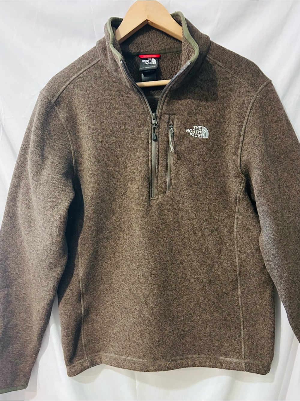 The North Face Men’s Gordon Lyons 1/4 Zip Fleece Pullover Sweater Heather Brown